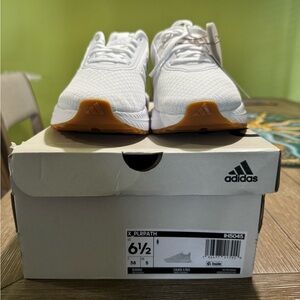 Adidas White and Tan Sneakers